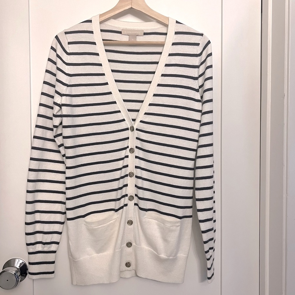 *NWOT* Banana Republic Striped cardigan, Sz Medium
